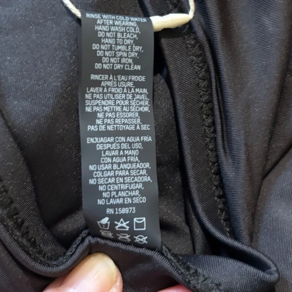 SKIMS Recycled Swim Mid Coverage Bikini Bottom Onyx Black 2X NWT‎